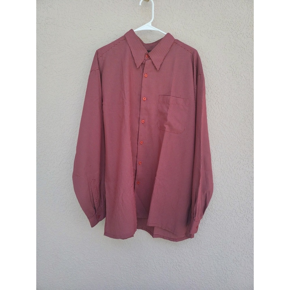 Bugatchi Uomo Men's Red Plaid Long Sleeve Button Down Sz XL